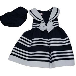 Navy blue sailor dress & matching bloomers